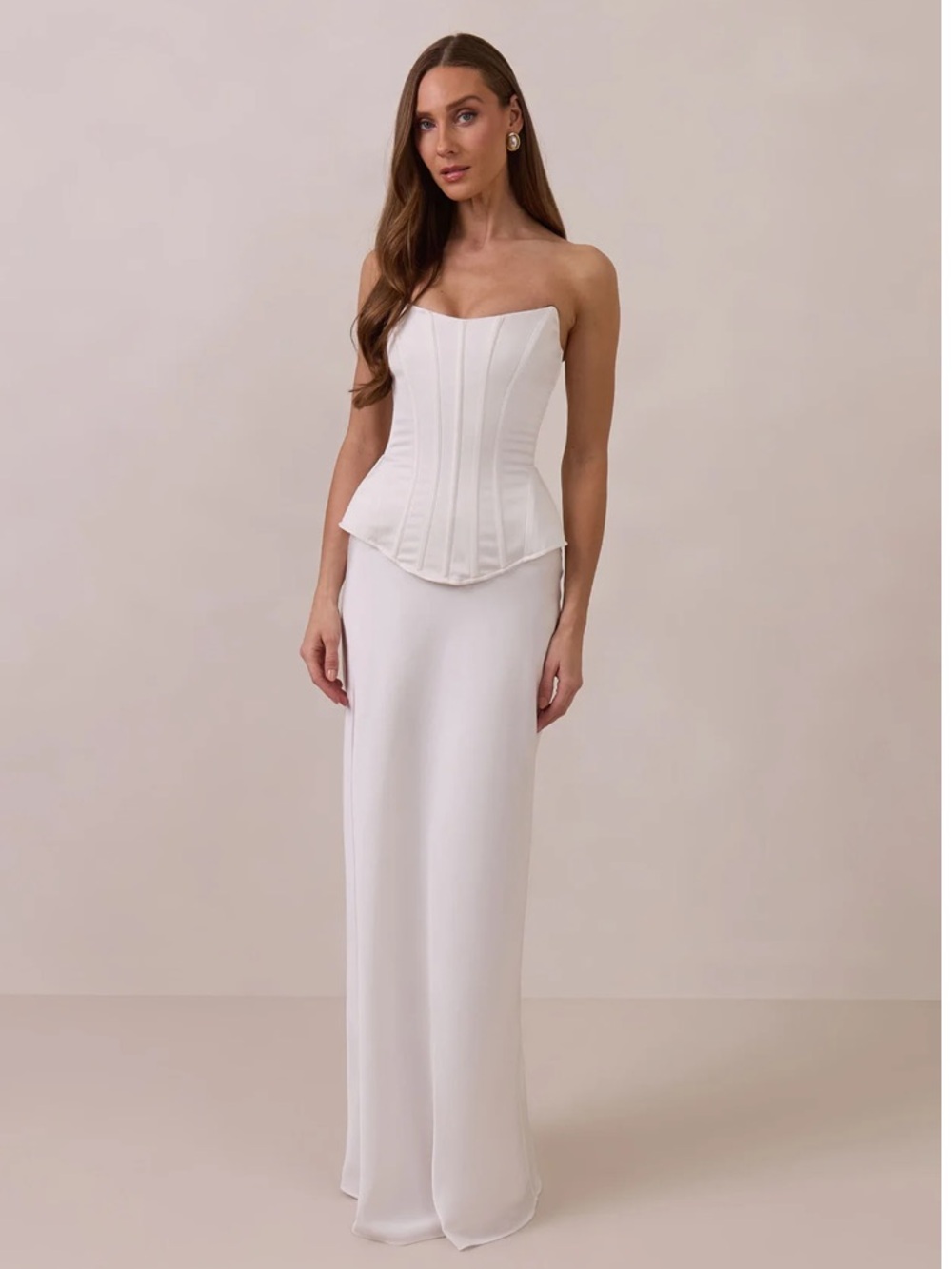 Park & Fifth Strapless White Corset Gown